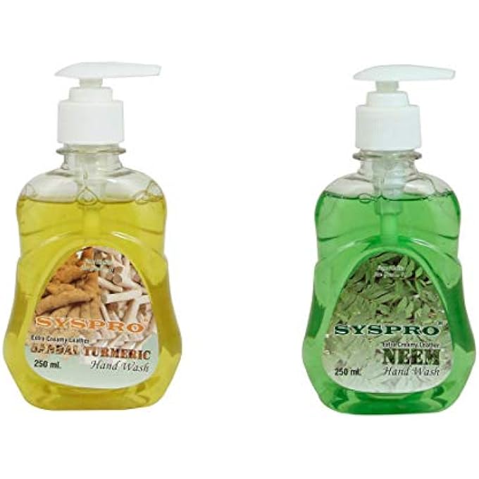 COMBO OF NEEM & SANDAL TURMERIC HANDWASH FOR KIDS, MEN AND WOMEN PURE NATURAL ORGANIC HANDWASH FOR GOOD HEALTH AYURVEDIC HERBAL ANTI BACTERIAL HANDWASH WITH LOVABLE FRAGRANCE 250 ML
